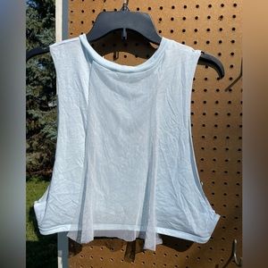 Womans Light blue mesh crop top size small alo yoga